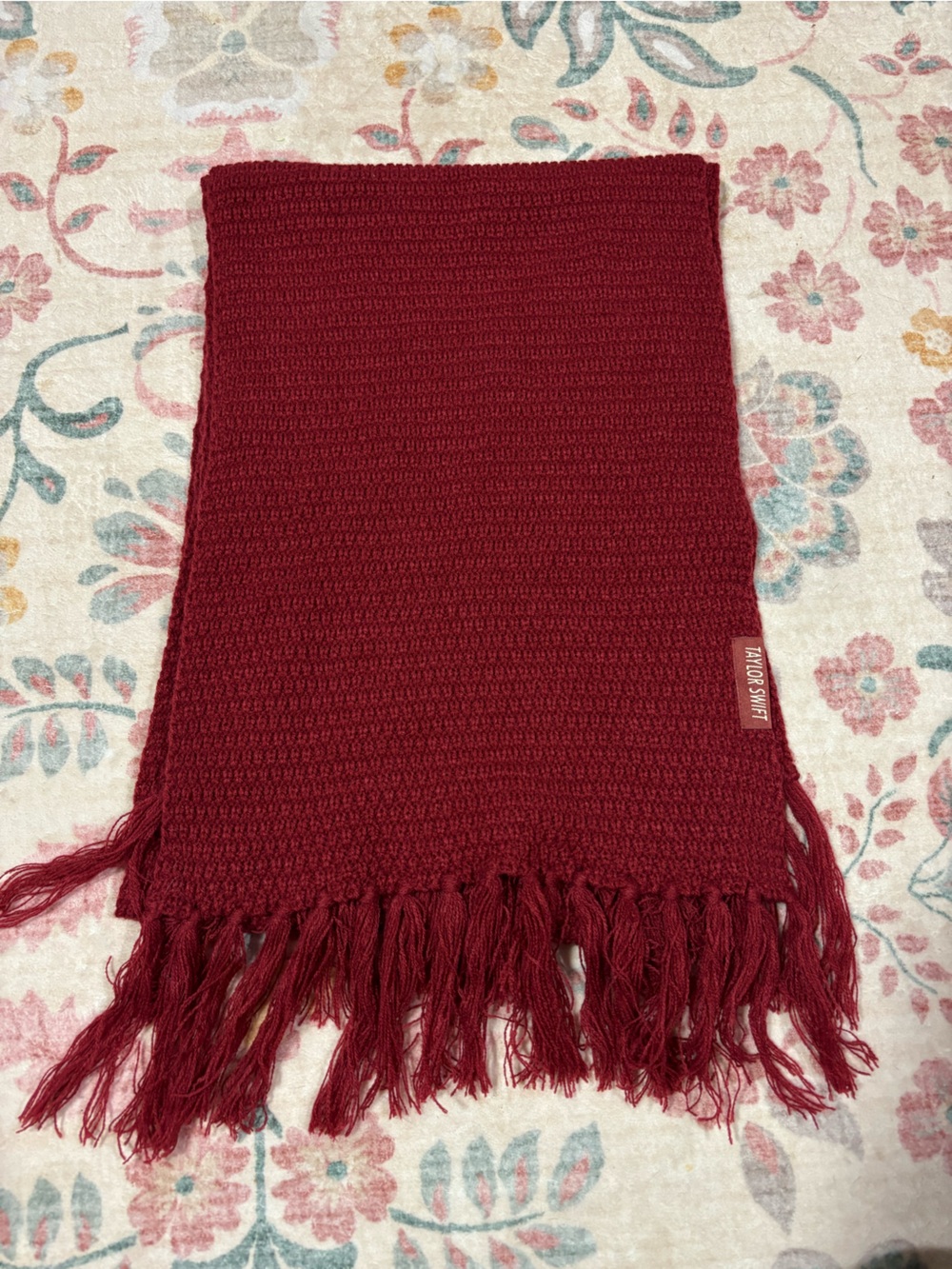 Taylor Swift All Too Well Red Knit Fringe Scarf
